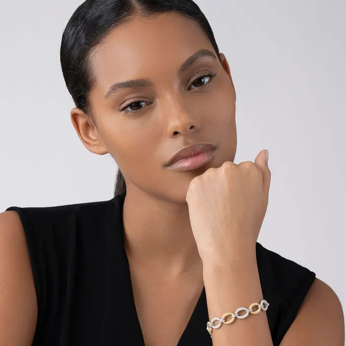 LAGOS Bracelets Caviar Lux Three Station Diamond Link Bracelet