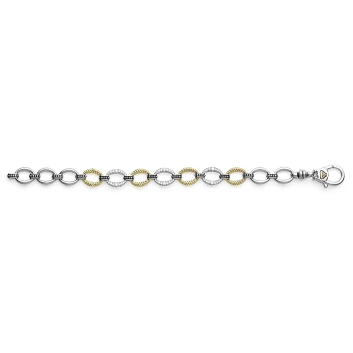 LAGOS Bracelets Caviar Lux Three Station Diamond Link Bracelet