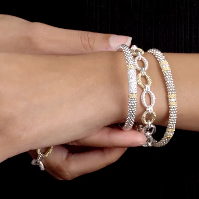 LAGOS Bracelets Caviar Lux Three Station Diamond Link Bracelet