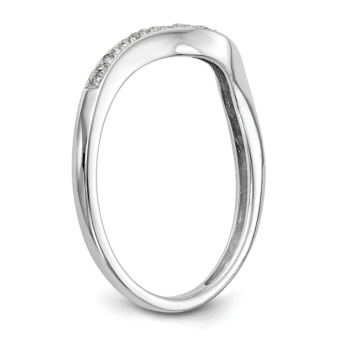 007ct CZ Solid Real 14k White Gold Wedding Wedding Band Ring Goldia Rings