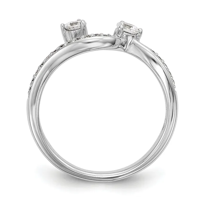14k White Gold 13 Ct Lab Grown Diamond VSSI Contoured Wedding Band Ring Goldia Rings