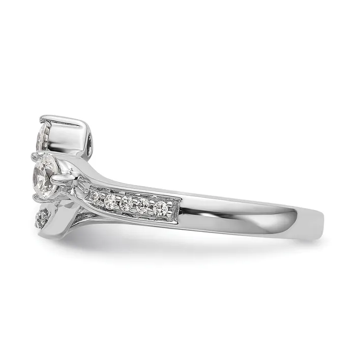 14k White Gold 13 Ct Lab Grown Diamond VSSI Contoured Wedding Band Ring Goldia Rings