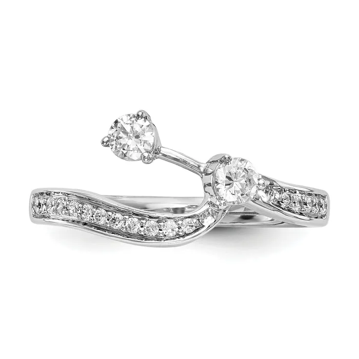 14k White Gold 13 Ct Lab Grown Diamond VSSI Contoured Wedding Band Ring Goldia Rings