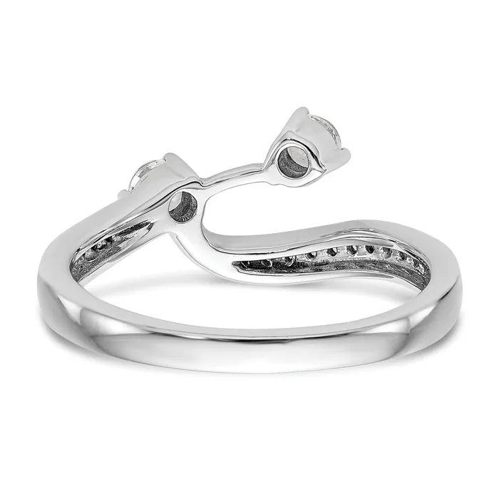 14k White Gold 13 Ct Lab Grown Diamond VSSI Contoured Wedding Band Ring Goldia Rings