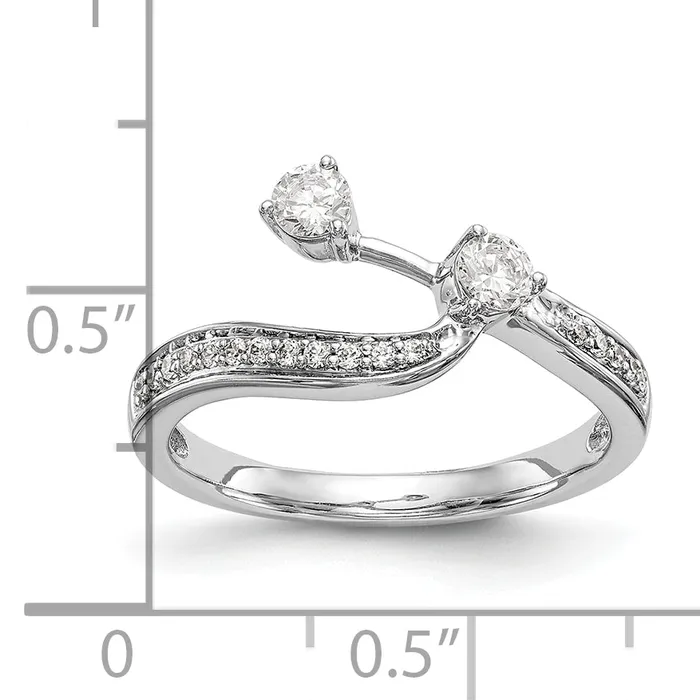 14k White Gold 13 Ct Lab Grown Diamond VSSI Contoured Wedding Band Ring Goldia Rings