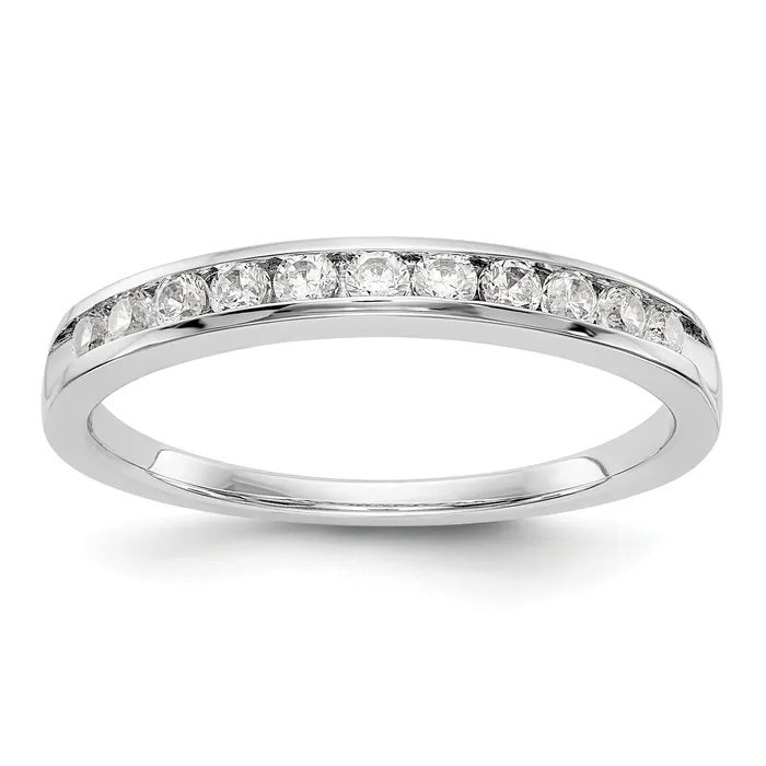 14k White Gold 34 Ct Lab Grown Diamond VSSI G Eleven Stone Channel Band Ring Goldia Rings 14k White Gold 34 Ct Lab Grown Diamond VSSI G Eleven Stone Channel Band Ring Goldia Rings