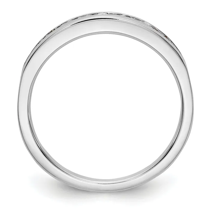 14k White Gold 34 Ct Lab Grown Diamond VSSI G Eleven Stone Channel Band Ring Goldia Rings