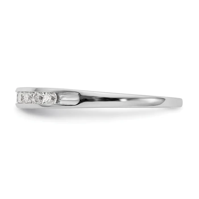 14k White Gold 34 Ct Lab Grown Diamond VSSI G Eleven Stone Channel Band Ring Goldia Rings