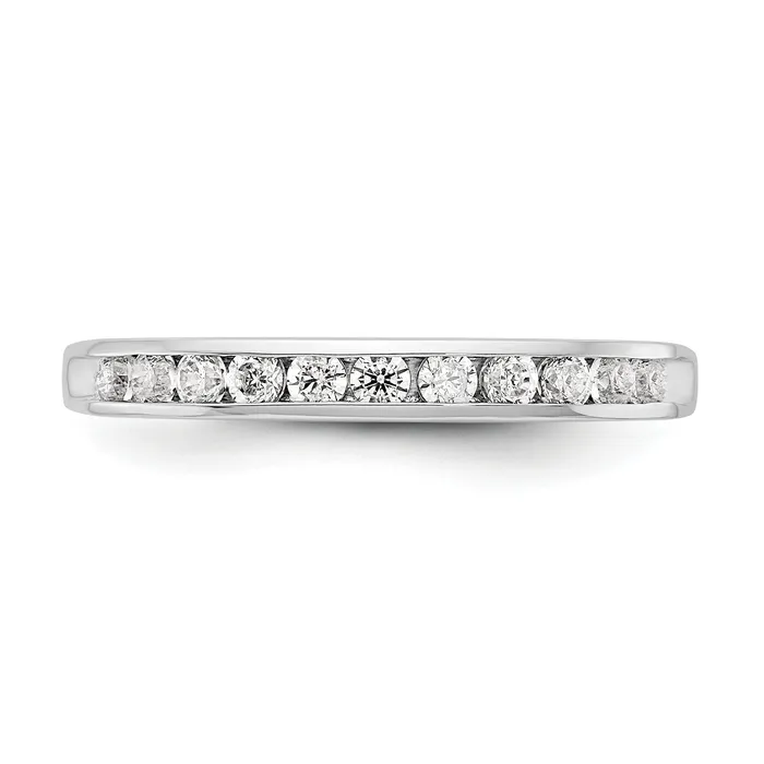 14k White Gold 34 Ct Lab Grown Diamond VSSI G Eleven Stone Channel Band Ring Goldia Rings