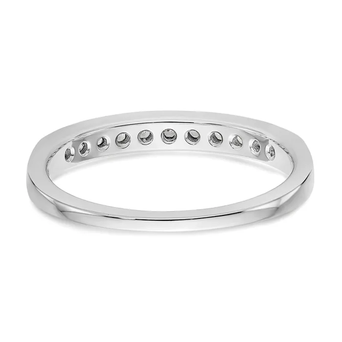 14k White Gold 34 Ct Lab Grown Diamond VSSI G Eleven Stone Channel Band Ring Goldia Rings