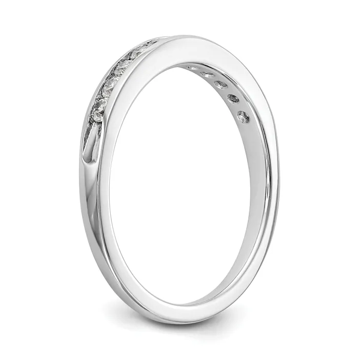 14k White Gold 34 Ct Lab Grown Diamond VSSI G Eleven Stone Channel Band Ring Goldia Rings