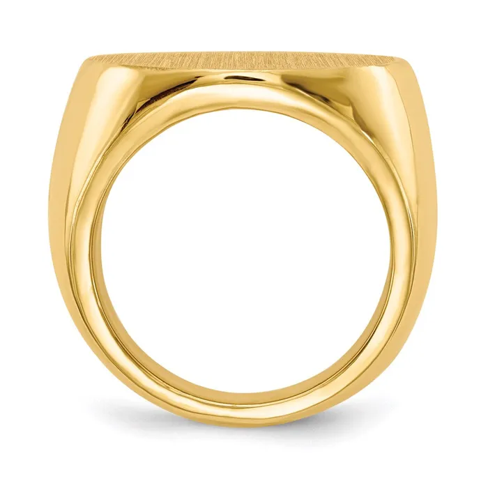 14K Yellow Gold 210x215mm Closed Back Mens Signet Ring Goldia Rings