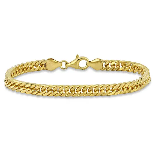 Bracelets JMS always Original Amour 55mm Double Curb Link Chain Bracelet in 18k Yellow Gold Plated Sterling Silver