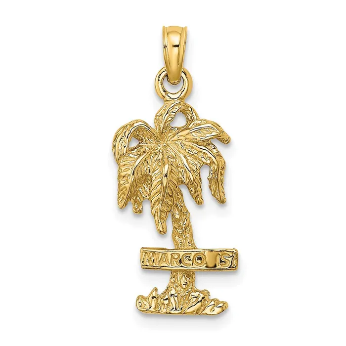 Charm Necklaces Goldia 14k Yellow Gold MARCO IS Palm Tree Charm