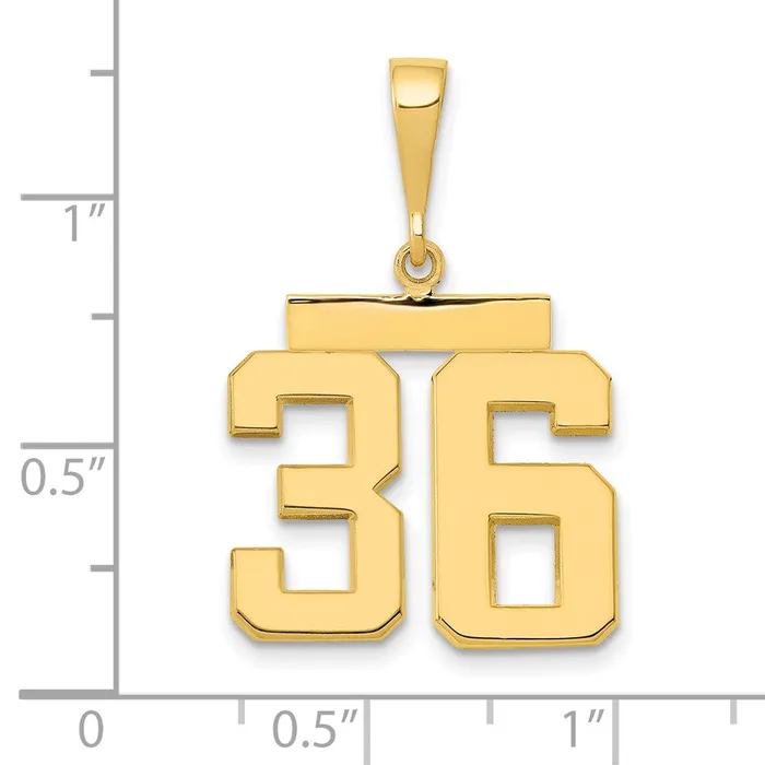 Charm Necklaces Goldia 14k Yellow Gold Medium Polished Number 36 Charm