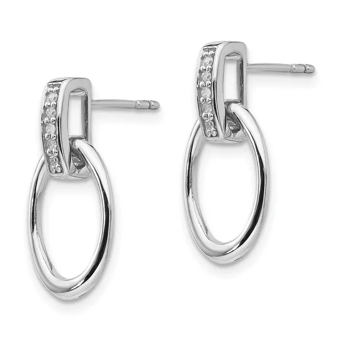 Earrings Goldia White Ice Sterling Silver Rhodiumplated Open Oval Diamond Post Dangle Earrings