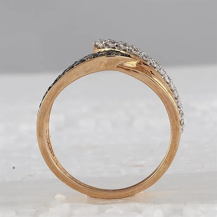 gndatlanta Rings 14k Rose Gold Round Brown Diamond Band Ring 12 Cttw