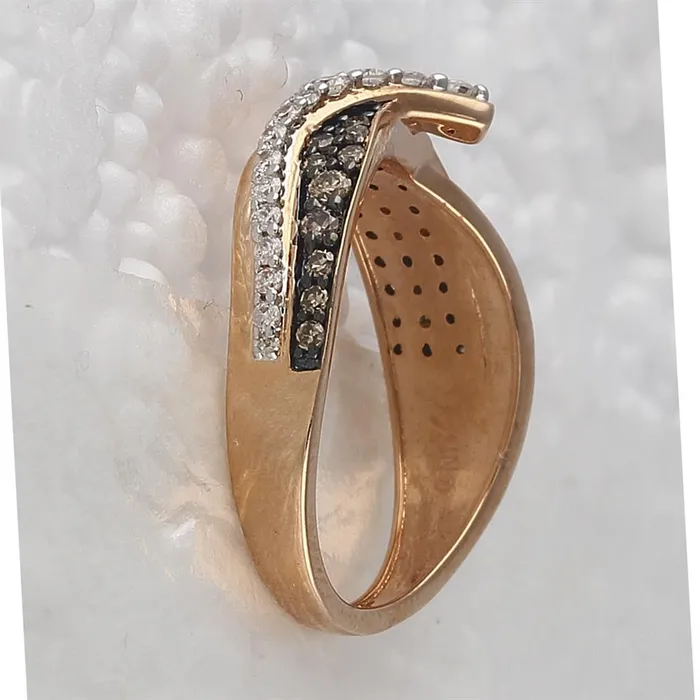 gndatlanta Rings 14k Rose Gold Round Brown Diamond Band Ring 12 Cttw