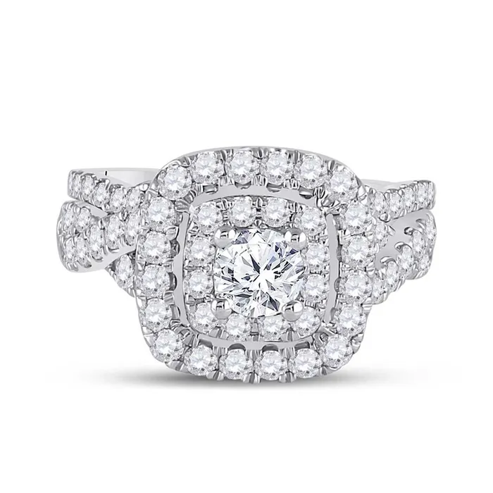 gndatlanta Rings 14k Twotone Gold Round Diamond Bridal Wedding Ring Set 2 Cttw Certified