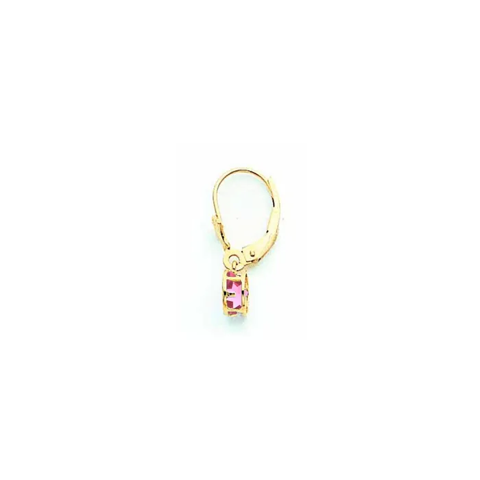 Goldia Earrings 14k Yellow Gold 5mm Pink Tourmaline leverback earring