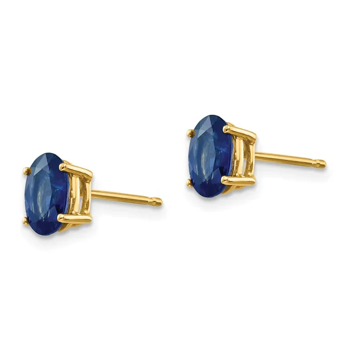 Goldia Earrings 14k Yellow Gold Sapphire Post Earrings