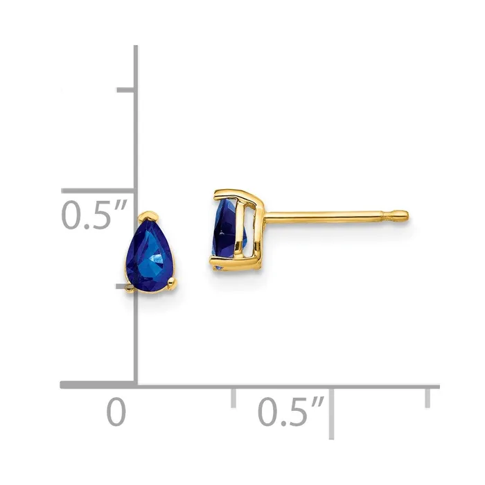 Goldia Earrings 14k Yellow Gold Sapphire Post Earrings