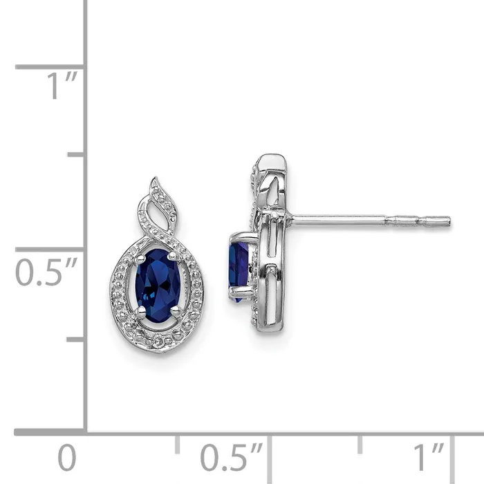 Goldia Earrings Sterling Silver Rhodiumplated Created Sapphire u0026 Diamond Earrings