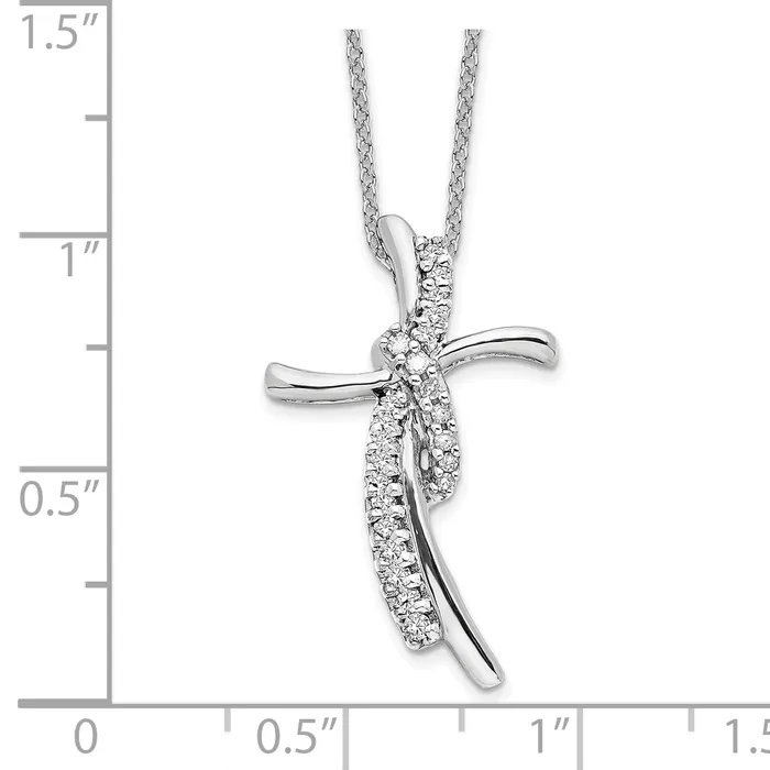 Goldia Necklaces 14k White Gold 18 Ct Lab Grown Diamond VSSI G 18 inch Cross Pendant Necklace