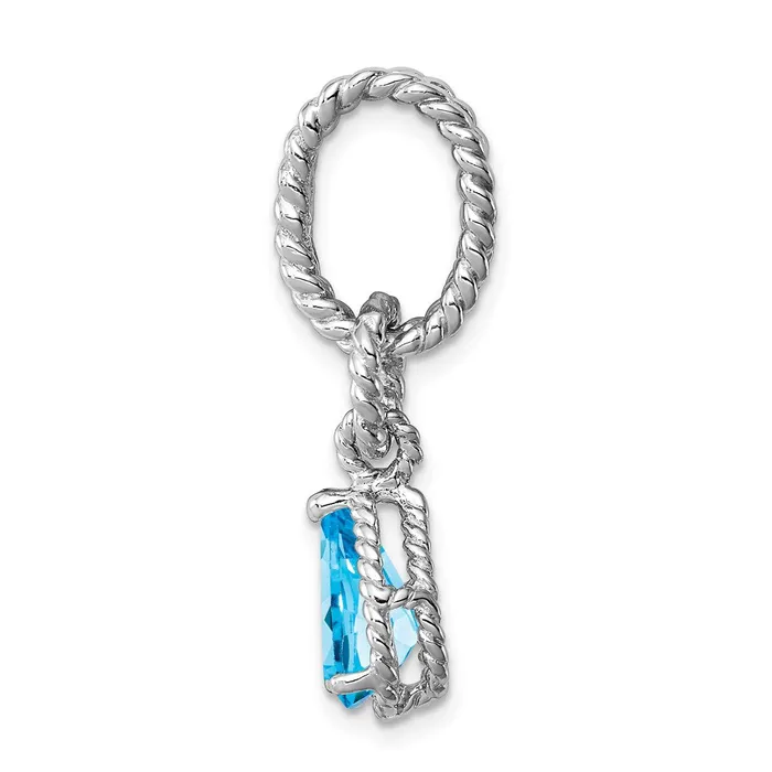 Goldia Necklaces Sterling Silver Rhodium Blue Topaz Pear Twisted Pendant