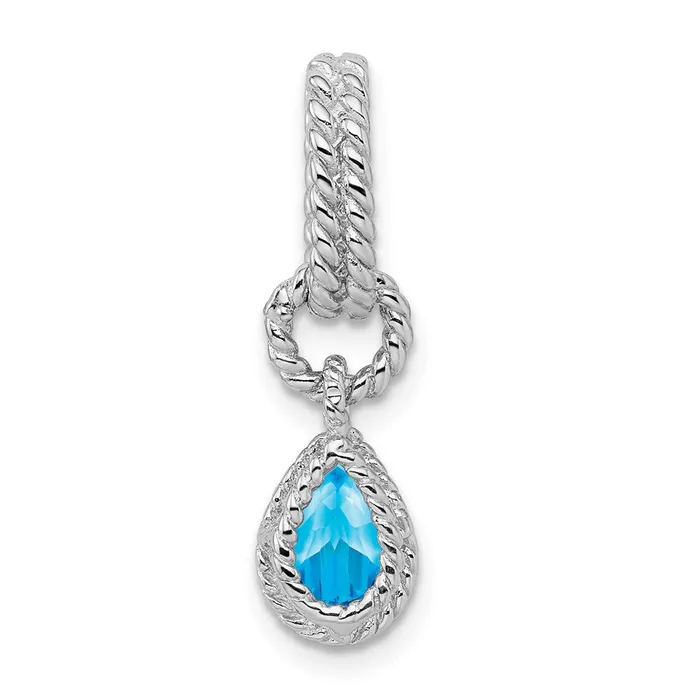Goldia Necklaces Sterling Silver Rhodium Blue Topaz Pear Twisted Pendant