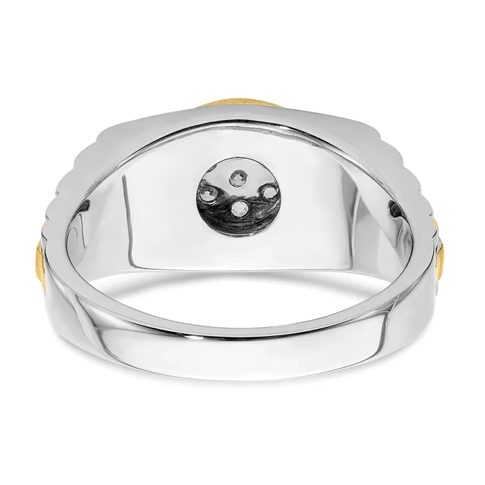 Goldia Rings 10k TwoTone 13 Ct Lab Grown Diamond VSSI G Mens Ring