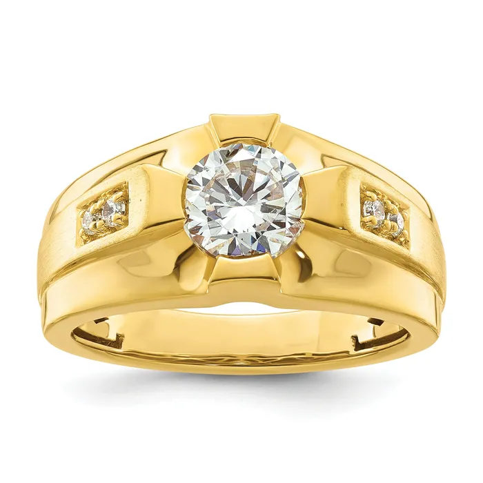 Goldia Rings 10k Yellow Gold 58 Ct Lab Grown Diamond VSSI G Certified Mens Ring Goldia Rings 10k Yellow Gold 58 Ct Lab Grown Diamond VSSI G Certified Mens Ring