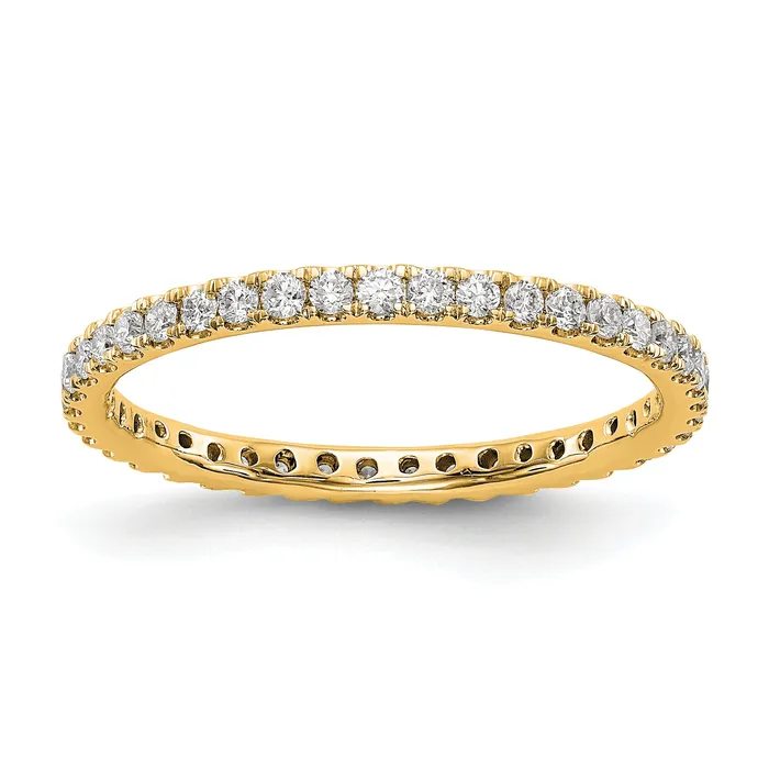 Goldia Rings 14k Yellow Gold 12 Ct Lab Grown Diamond VSSI G Shared Prong Eternity Band Ring Goldia Rings 14k Yellow Gold 12 Ct Lab Grown Diamond VSSI G Shared Prong Eternity Band Ring