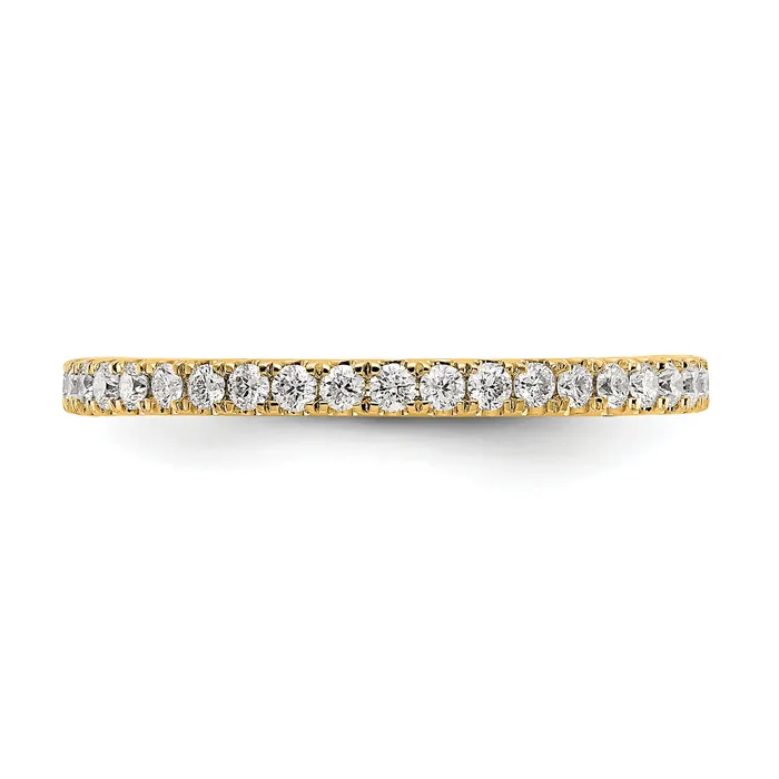 Goldia Rings 14k Yellow Gold 12 Ct Lab Grown Diamond VSSI G Shared Prong Eternity Band Ring
