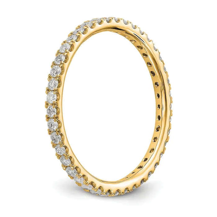 Goldia Rings 14k Yellow Gold 12 Ct Lab Grown Diamond VSSI G Shared Prong Eternity Band Ring
