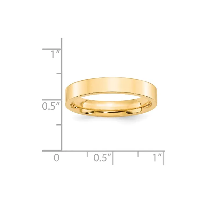 Goldia Solid 10K Yellow Gold 4mm Standard Flat Comfort Fit MensWomens Wedding Band Ring Size 135 Rings