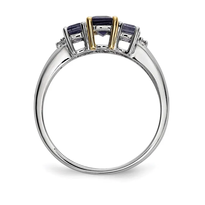Goldia Sterling Silver u0026 14K Iolite Diamond Ring Rings