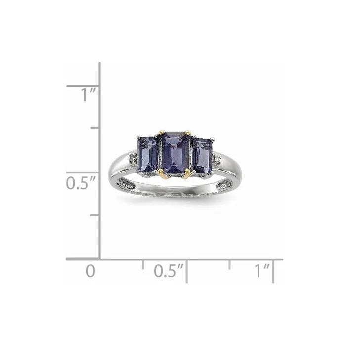 Goldia Sterling Silver u0026 14K Iolite Diamond Ring Rings