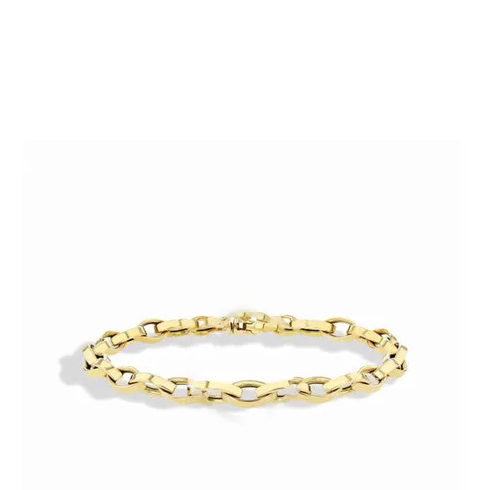 JMS always Bracelets Original Roberto Coin Almond Link Chain Bracelet in 18kt Yellow Gold 7