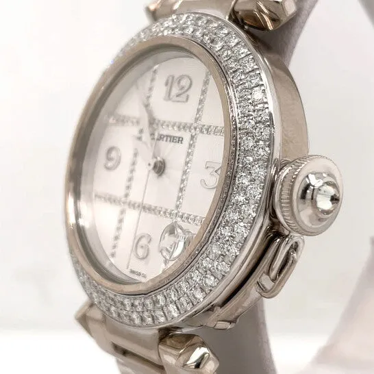 JMS always Original Preowned Cartier Pasha Automatic Diamond Silver Dial Ladies Watch 2308 Watches JMS always Original Preowned Cartier Pasha Automatic Diamond Silver Dial Ladies Watch 2308 Watches