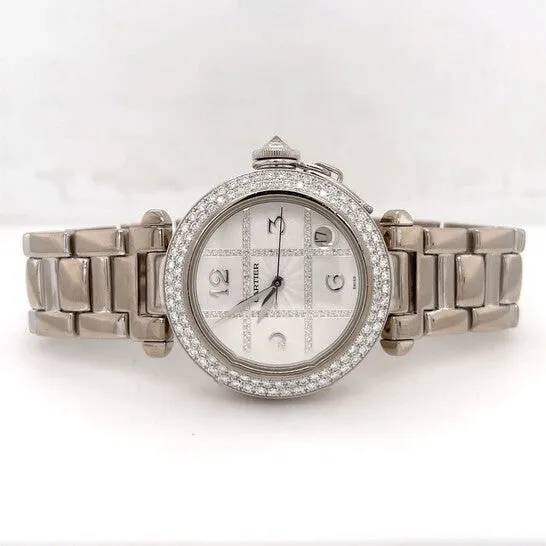 JMS always Original Preowned Cartier Pasha Automatic Diamond Silver Dial Ladies Watch 2308 Watches JMS always Original Preowned Cartier Pasha Automatic Diamond Silver Dial Ladies Watch 2308 Watches