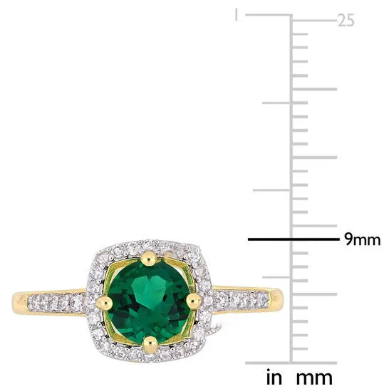 JMS always Rings Original Amour 45 CT TGW Created Emerald and 17 CT TW Diamond Halo Ring in 10k Yellow Gold JMS005033 JMS always Rings Original Amour 45 CT TGW Created Emerald and 17 CT TW Diamond Halo Ring in 10k Yellow Gold JMS005033