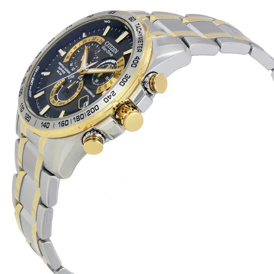 JMS always Rings Original Citizen Perpetual Chrono AT EcoDrive Black Dial Twotone Mens Watch AT400452E JMS always Rings Original Citizen Perpetual Chrono AT EcoDrive Black Dial Twotone Mens Watch AT400452E
