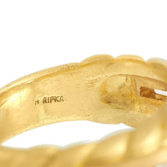JMS always Rings Original PreOwned Judith Ripka 18K Yellow Gold Diamond and Sapphire Ring JMS always Rings Original PreOwned Judith Ripka 18K Yellow Gold Diamond and Sapphire Ring