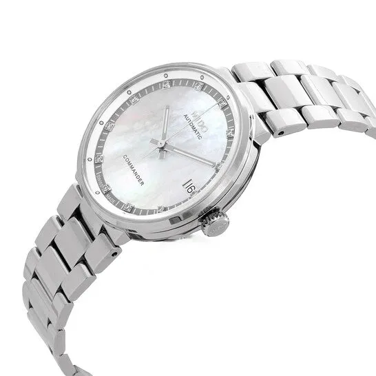 JMS always Watches Original Mido Commander II Automatic Diamond White Mother of Pearl Dial Ladies Watch M0142071111680 JMS always Watches Original Mido Commander II Automatic Diamond White Mother of Pearl Dial Ladies Watch M0142071111680