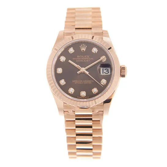 JMS always Watches Original Rolex Datejust 31 Chocolate Diamond Dial Ladies 18kt Everose Gold President Watch 278275CHDP JMS always Watches Original Rolex Datejust 31 Chocolate Diamond Dial Ladies 18kt Everose Gold President Watch 278275CHDP