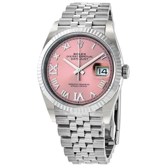 JMS always Watches Original Rolex Datejust 36 Automatic Pink Diamond Dial Ladies Jubilee Watch 126234PRDJ