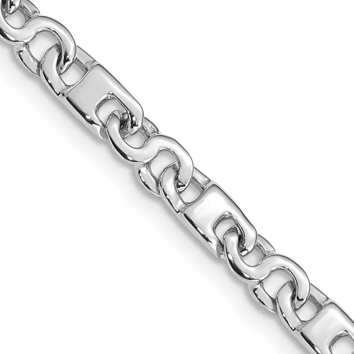 MDS Necklaces Solid 14K White Gold 22 inch 44mm Hand Polished Fancy Link with Fancy Lobster Clasp Chain Necklace