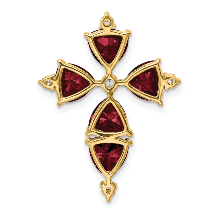 Necklaces Goldia 14k Yellow Gold 15 Ct Lab Grown Diamond VSSI G and Lab Created Ruby Chain Slide Pendant