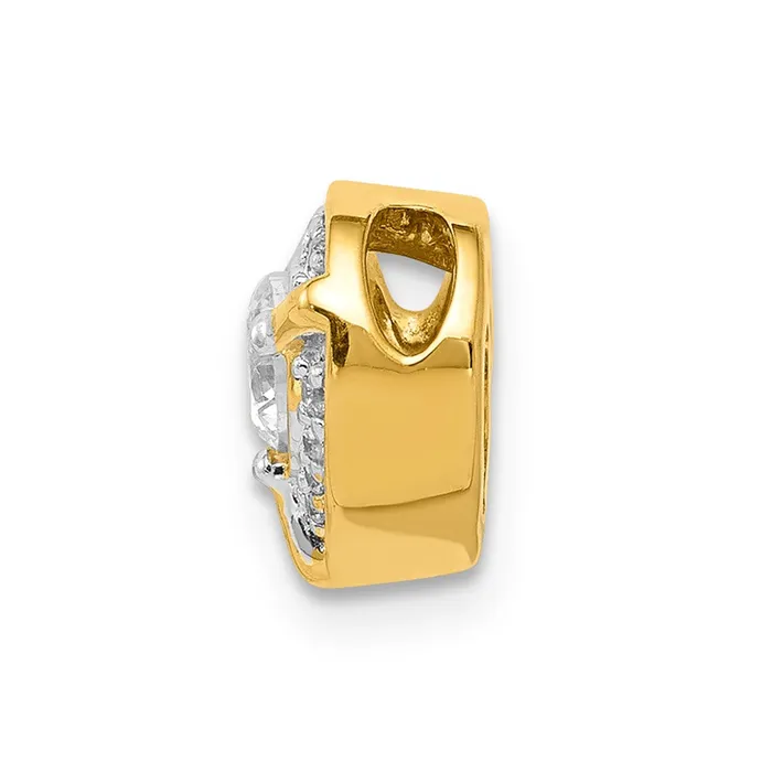 Necklaces Goldia Solid 14k Yellow Gold Simulated CZ and 25 Ruby Fancy Heart Chain Slide